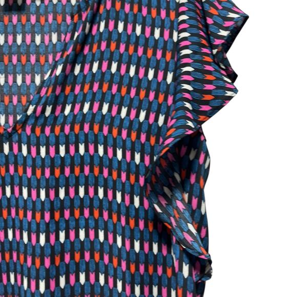 GAP Women’s Multicolor Printed Ruffle Sleeve Blouse Size XS | Boho Chic Top - Picture 5 of 7